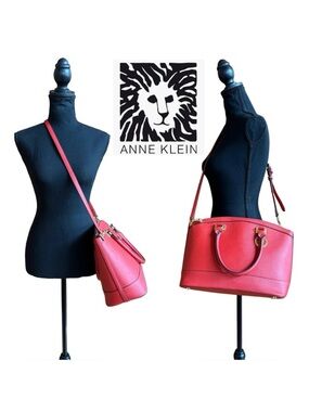 Anne Klein “New Recruits” Dome Satchel Red Large Handbag